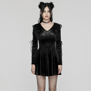 Soft Elastic Velvet Gothic Dress