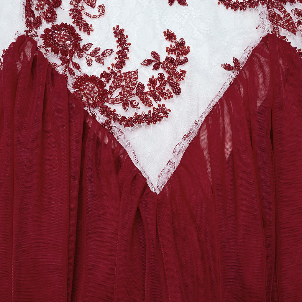 Elegant Retro Floral Lace And Gauze Gothic Glamorous Dress - Image 6