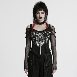 V-Neck Design Punk Printed T-Shirt