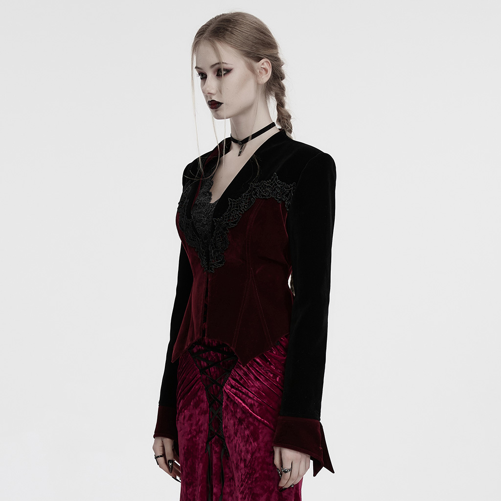 Goth Bat Red Hem Jacket - Image 2