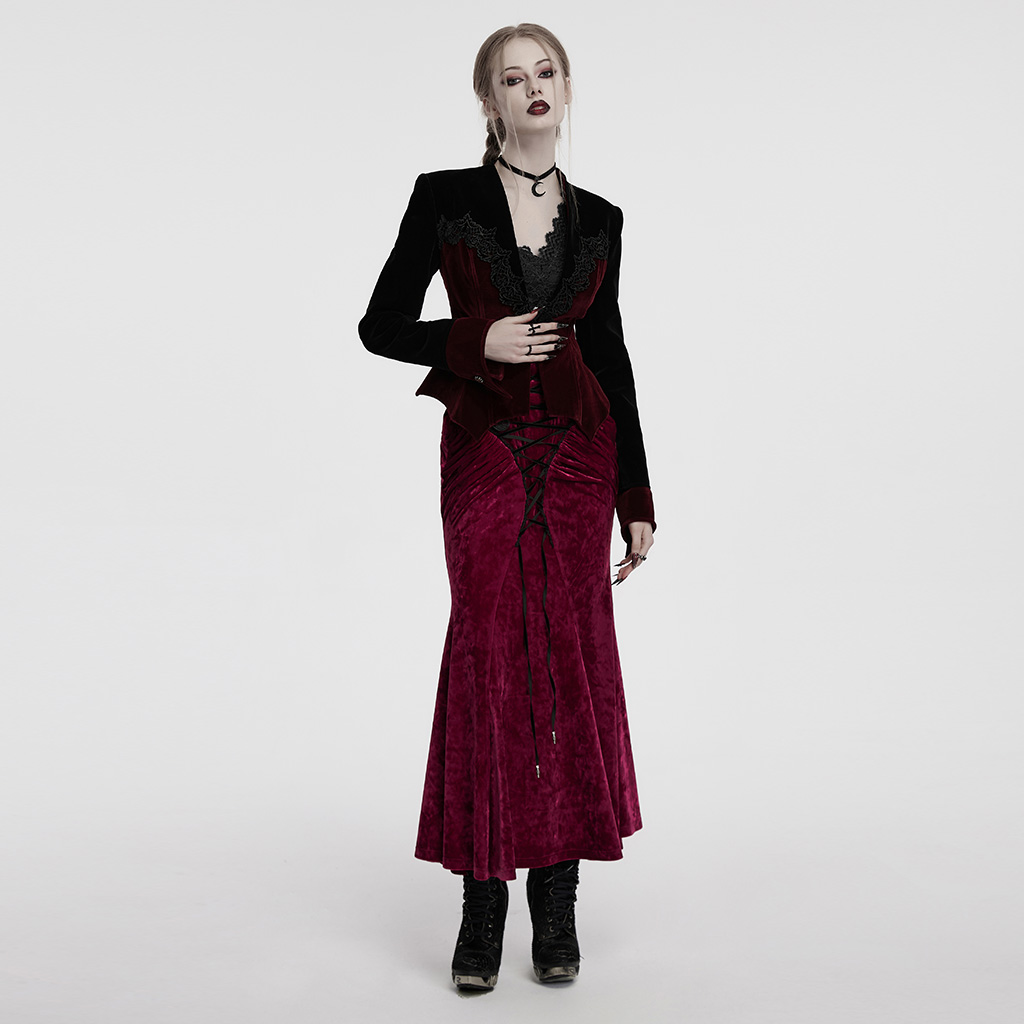 Goth Bat Red Hem Jacket - Image 4