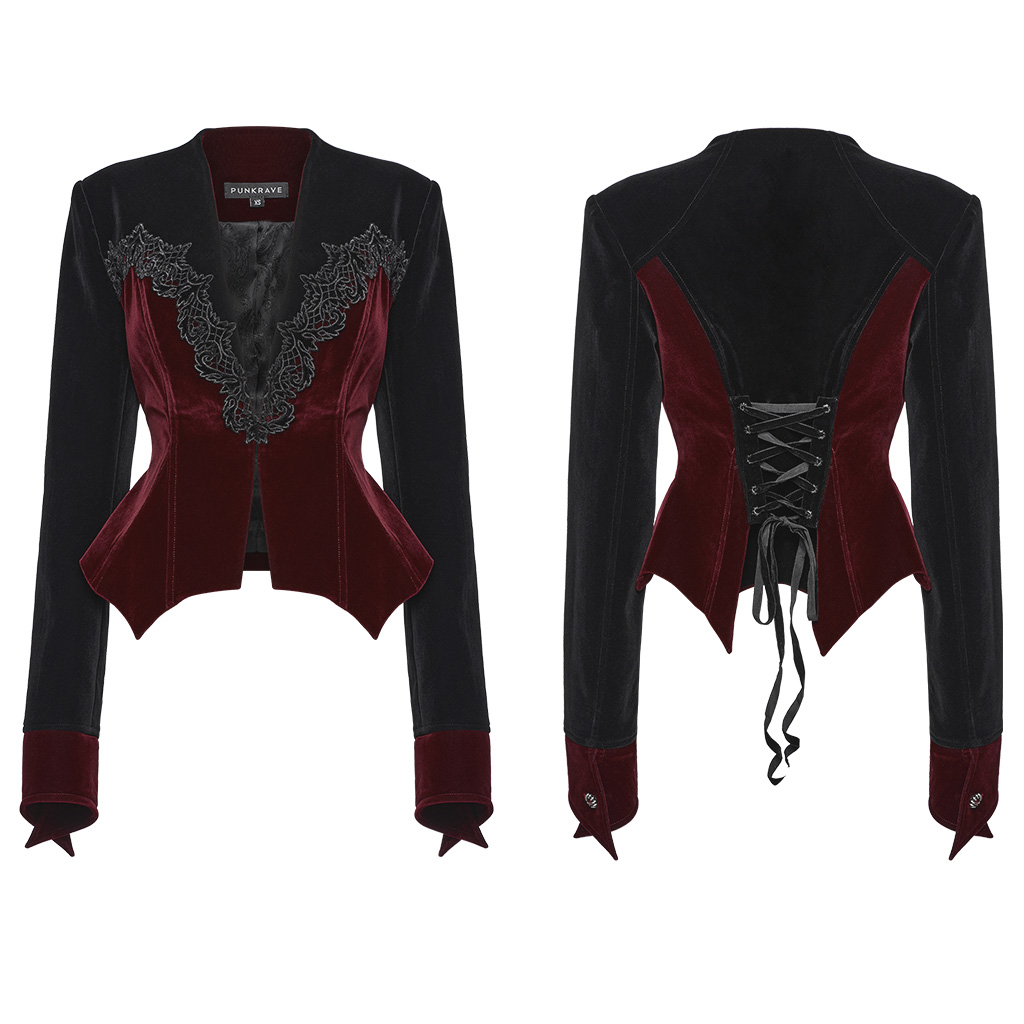 Goth Bat Red Hem Jacket - Image 5