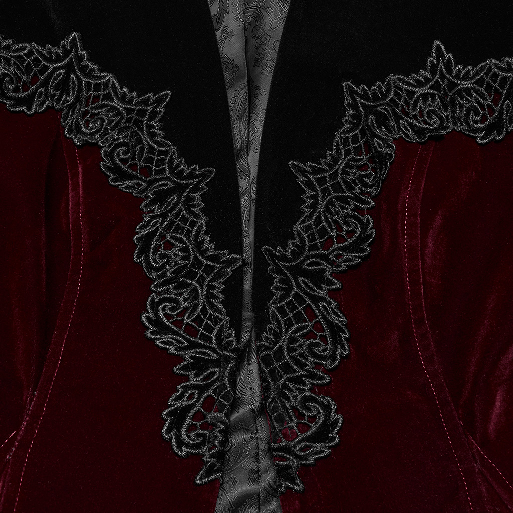 Goth Bat Red Hem Jacket - Image 6