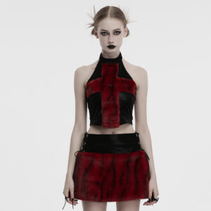 Cross Fur Goth Top