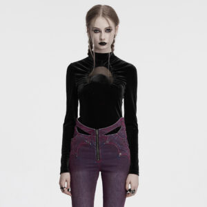 Goth Crescent Velvet T-Shirt