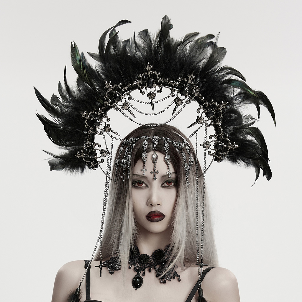 Goth Virgin Feather Hair Hoop