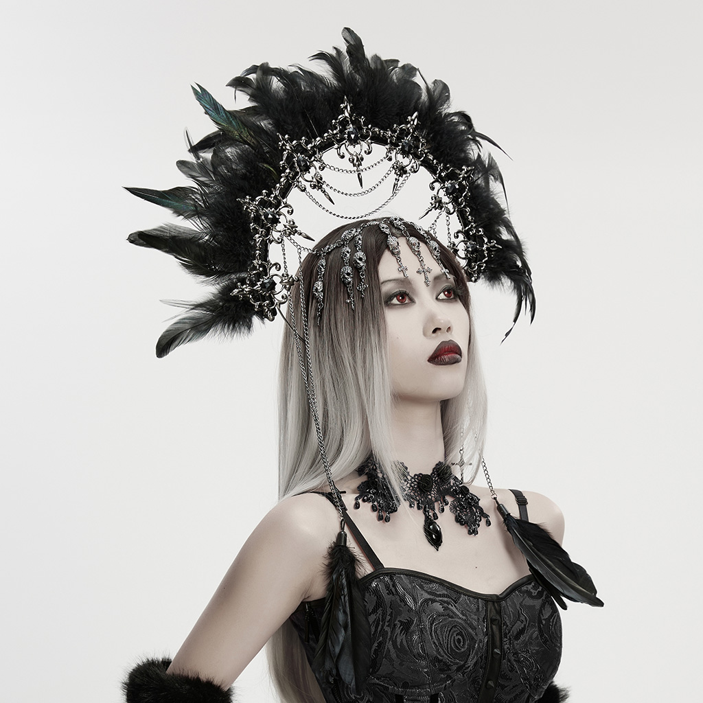 Goth Virgin Feather Hair Hoop - Image 3