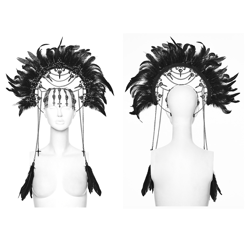 Goth Virgin Feather Hair Hoop - Image 5