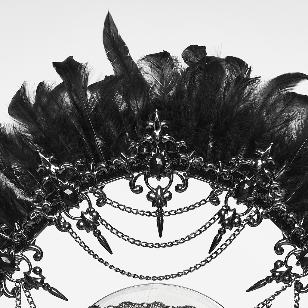 Goth Virgin Feather Hair Hoop - Image 6