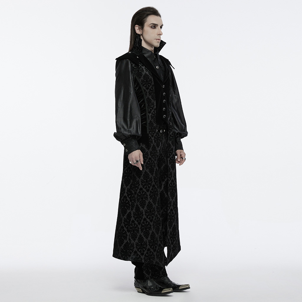 Retro Goth Stand Collar Jacket - Image 3