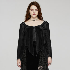 Goth Fake Two-pieced Long Sleeve Shirt