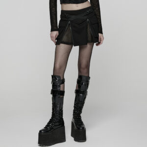 Mesh Punk Tech-Wear Skirt