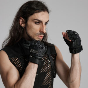 Mesh Cyber Punk Armored Gloves