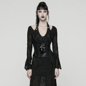 Goth Patent Artificial Leather Corset