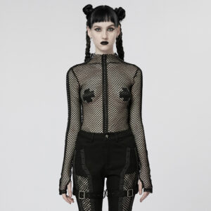 Punk Sexy Elastic Mesh T-Shirt