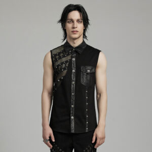 Punk Asymmetric Sleeveless Shirt