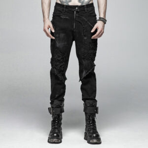 Punk Broken Hole Net Trousers