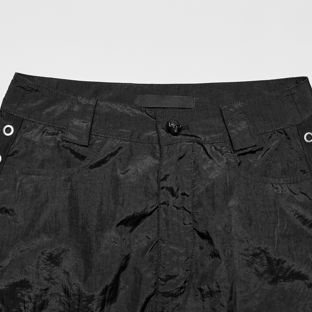 Black Straight Baggy Cargo Pants - Black - Image 6