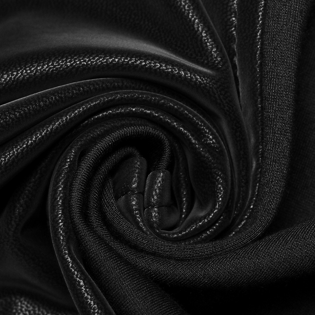 Multi-Segmental Spliced Faux Leather Flare Pants - Image 8