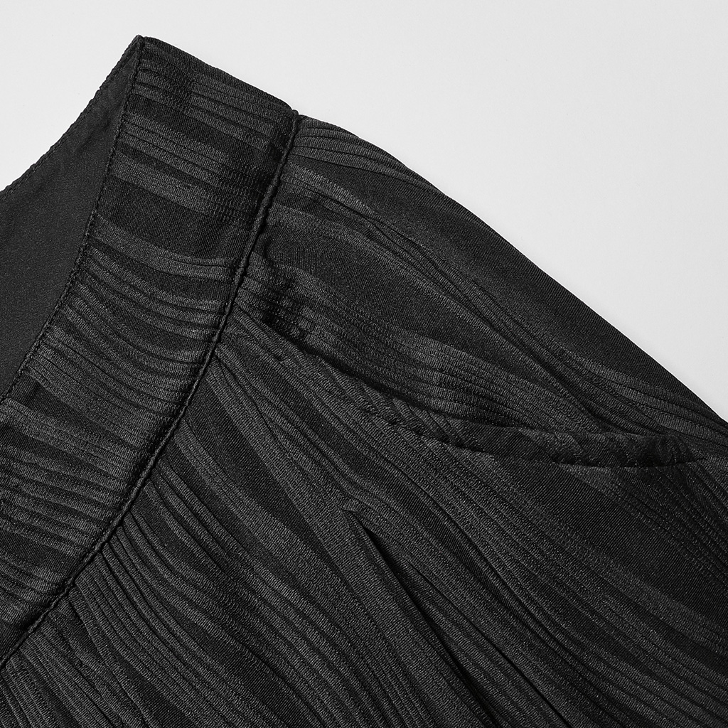 Asymmetric Waistband Wide Leg Pants - Image 9