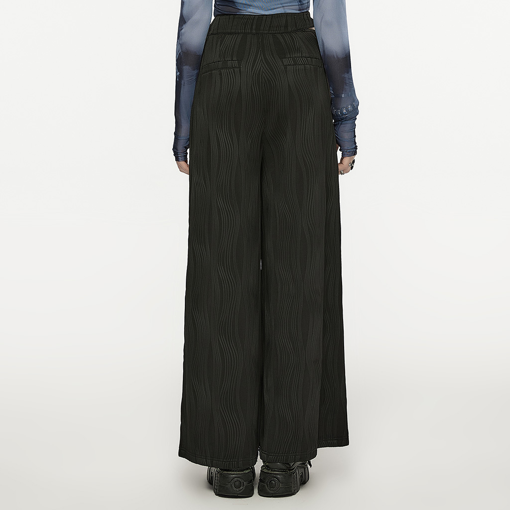Asymmetric Waistband Wide Leg Pants - Image 3