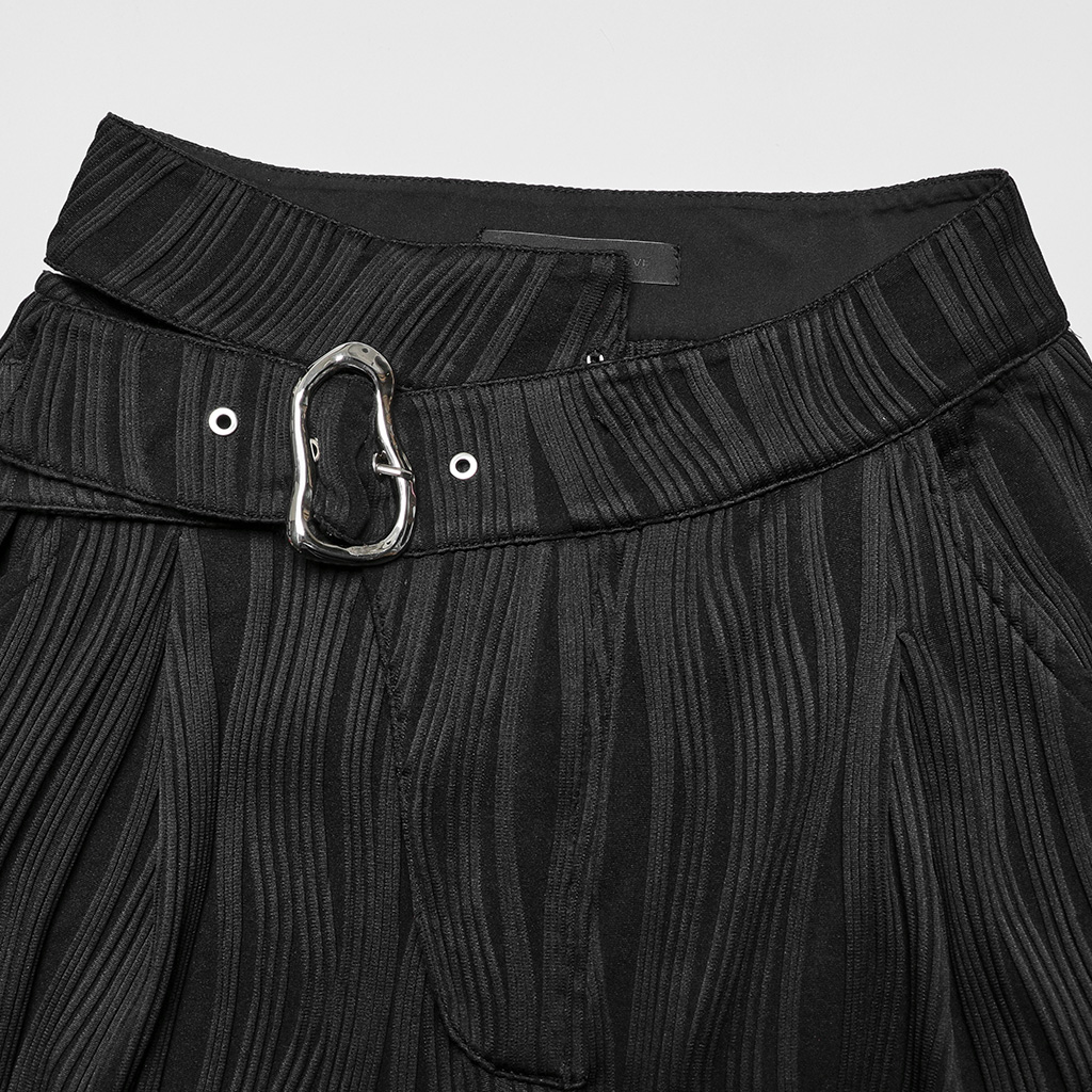 Asymmetric Waistband Wide Leg Pants - Image 6
