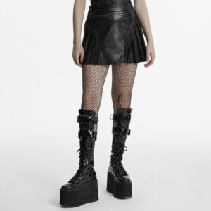 Personalized Pleated Leather Skirt