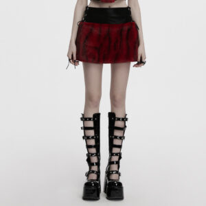 Flame Tie-Dyed Fur Skirt