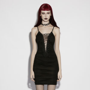 Goth Slip Pleated Dress