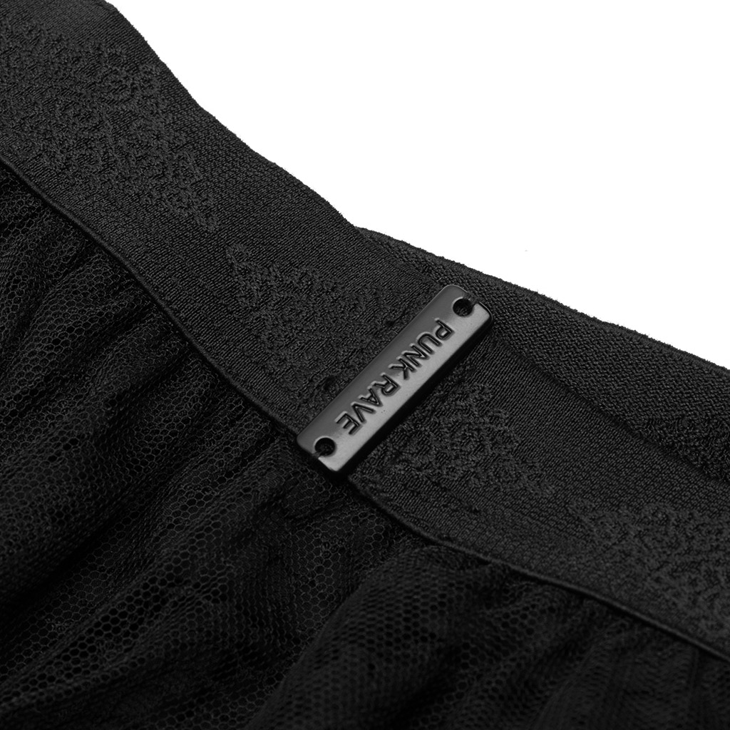 Chiffon Lace Asymmetrical Hemline Skirt - Image 6