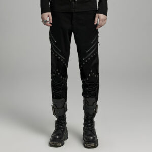 Cracked Leather Distressed Pants