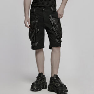 Punk Faux Leather Shorts