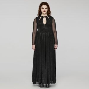 Goth Sexy Deep V Hollow-Out Dress