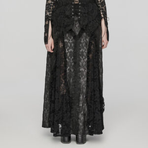 Goth Dark Pattern Lace Skirt