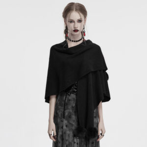 Black Lunar Eclipse Woolen Shawl