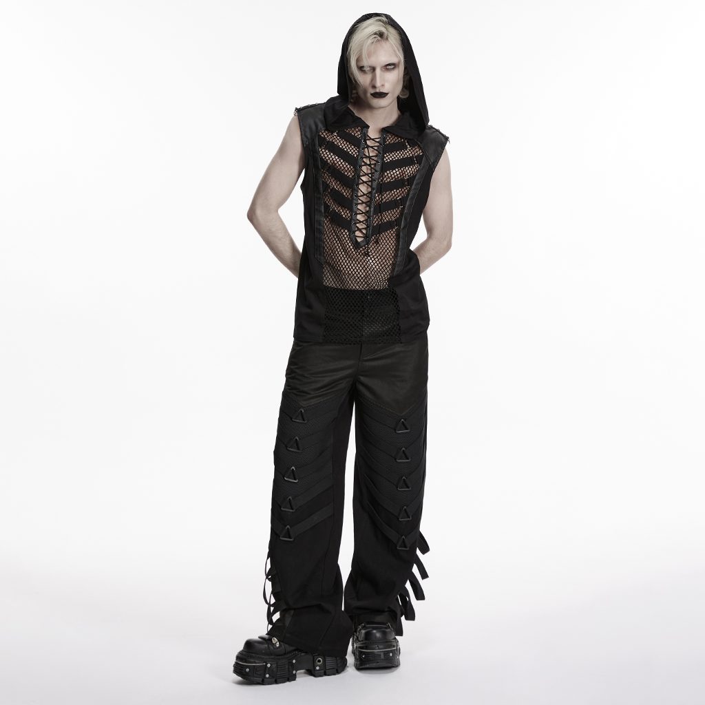 Punk Dark Wide Leg Pants