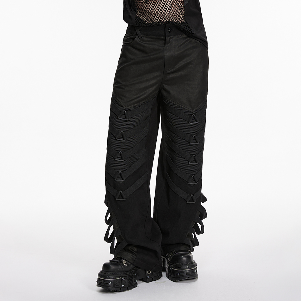 Punk Dark Wide Leg Pants - Image 4