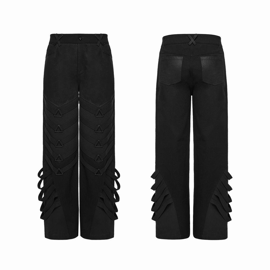 Punk Dark Wide Leg Pants - Image 5