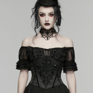 Goth Bead Embroidered Corset