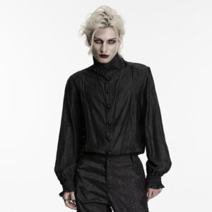 Goth Palace Jacquard Shirt-Black