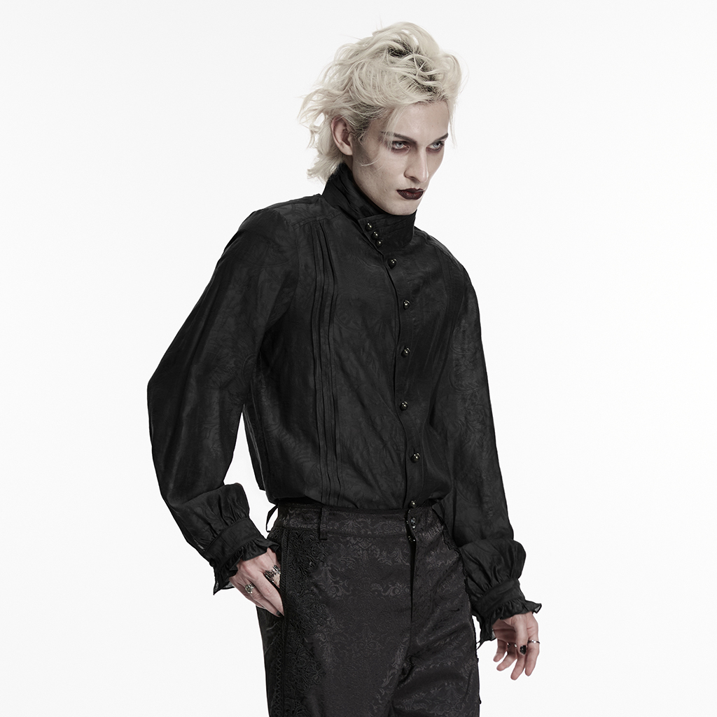 Goth Palace Jacquard Shirt-Black - Image 2