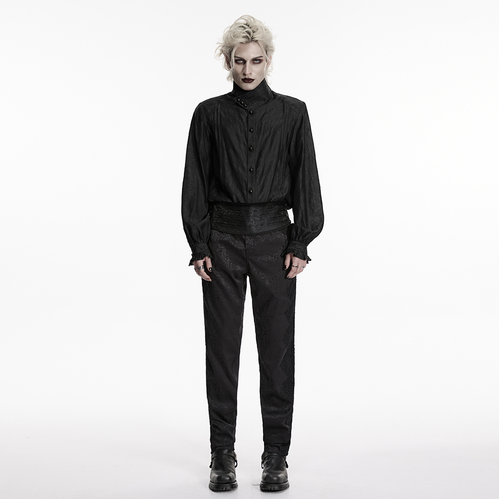 Goth Palace Jacquard Shirt-Black - Image 4