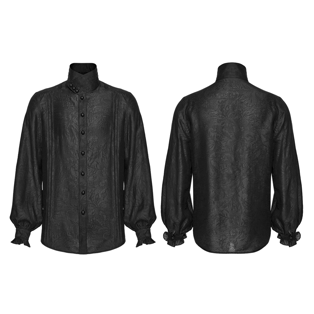 Goth Palace Jacquard Shirt-Black - Image 5