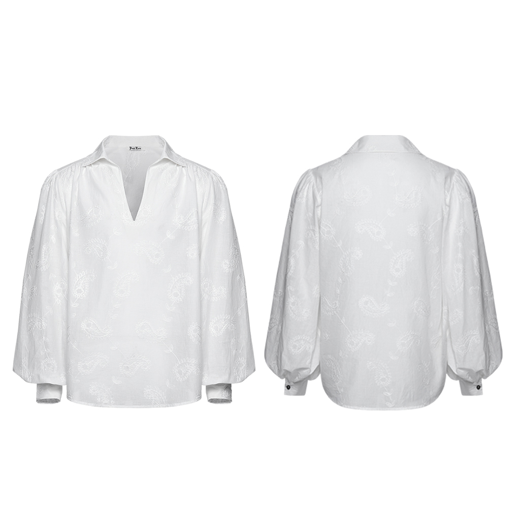 Goth Loose Shirt- White - Image 5