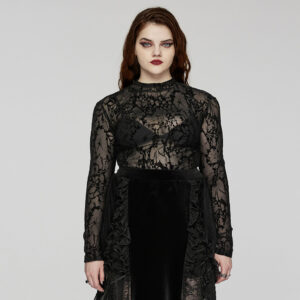Goth Perspective Printed Mesh T-shirt