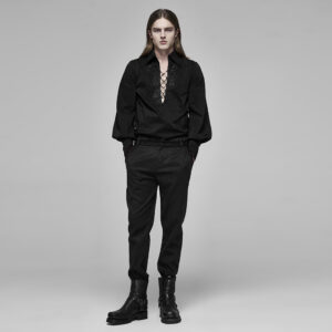 Black-Red Goth Jacquard Pants