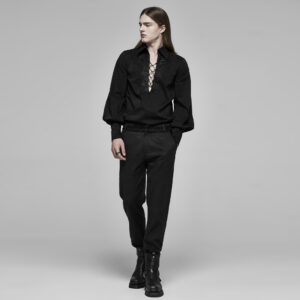 Black Goth Jacquard Pants