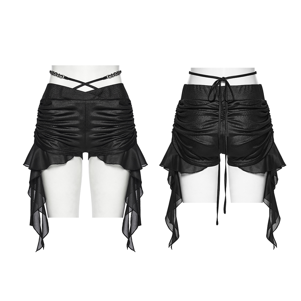 Post-Apocalyptic Drawstring Waist Chain Shorts - Image 5