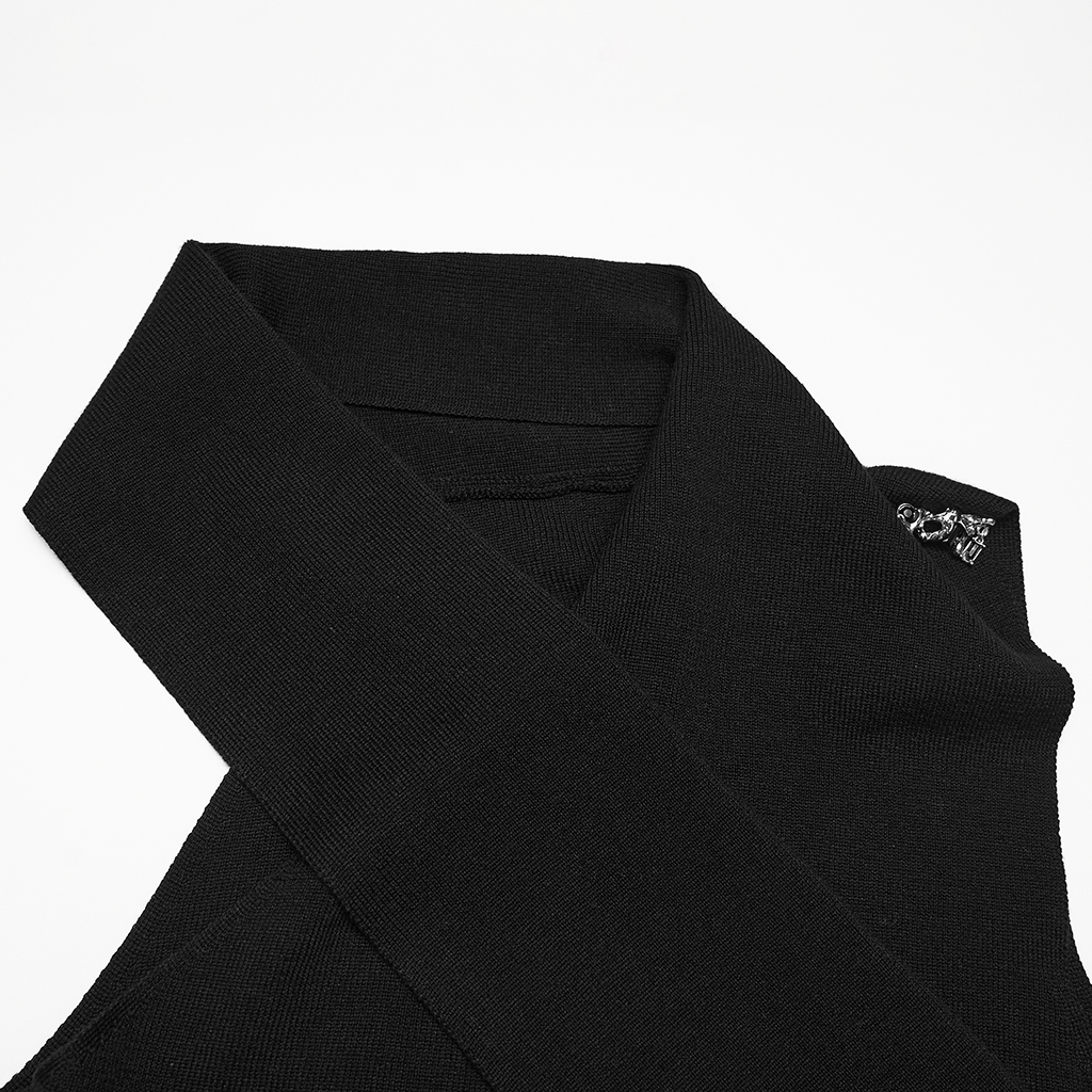 Goth Dark Asymmetric Woolen Top - Image 7