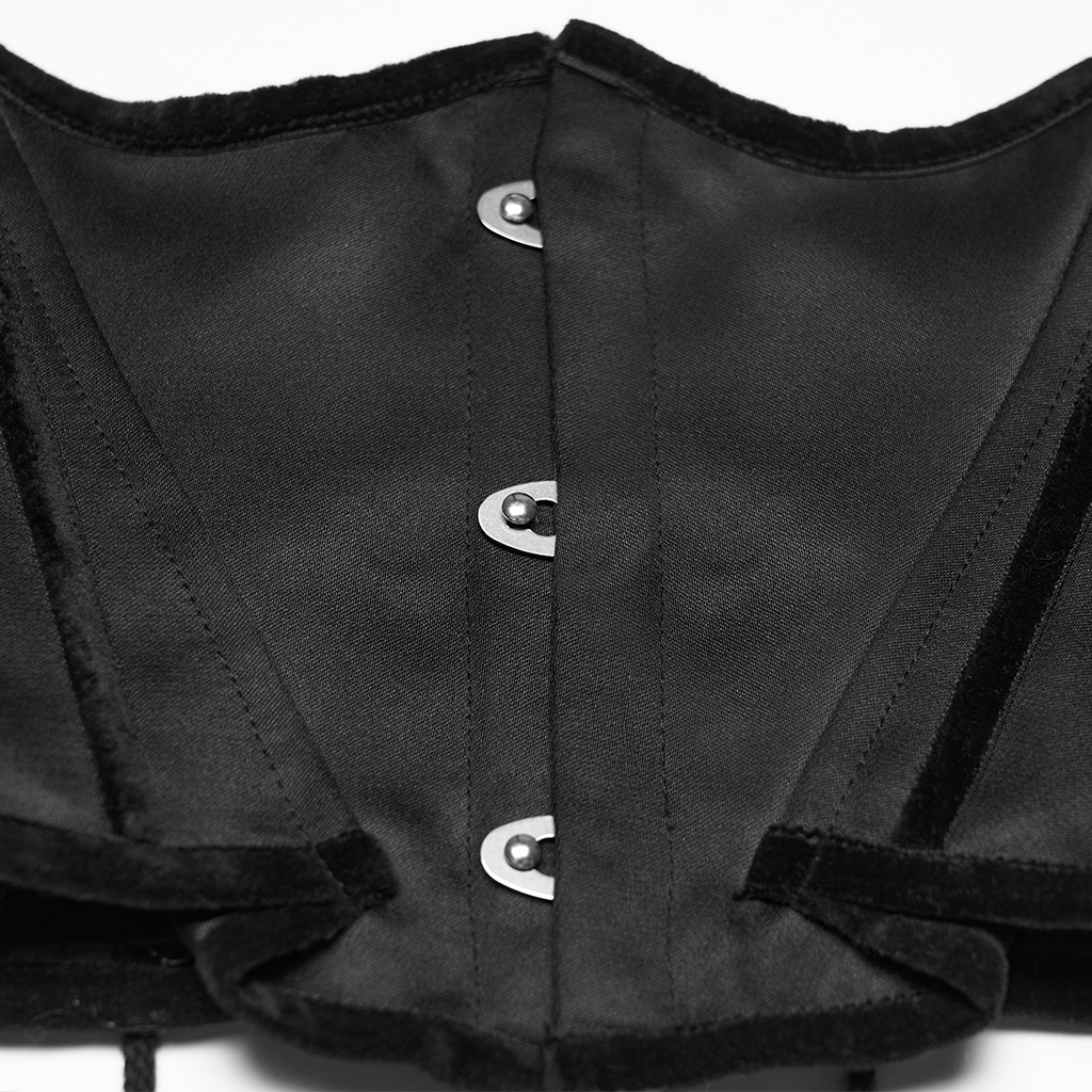 Black Goth Bat Outline Gradient Corset - Image 9